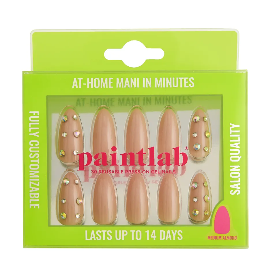 paintlab-nude-diamonds-almond-press-on-nails-with-3d-embellishments image 1
