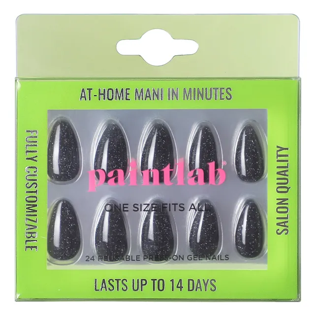 paintlab-night-crawler-short-almond-press-on-nails image 1