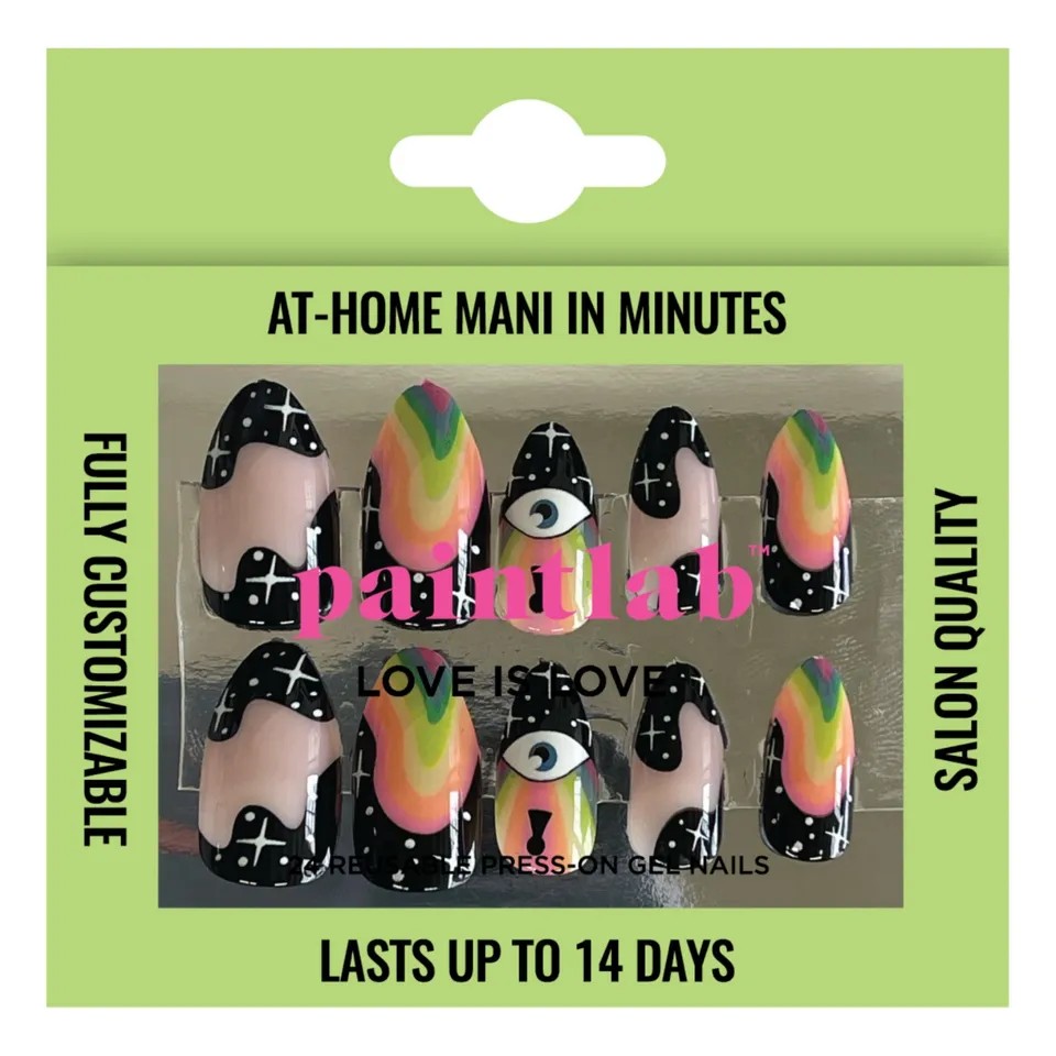 paintlab-disco-queen-almond-press-on-nails-shimmering-retro-glam image 1