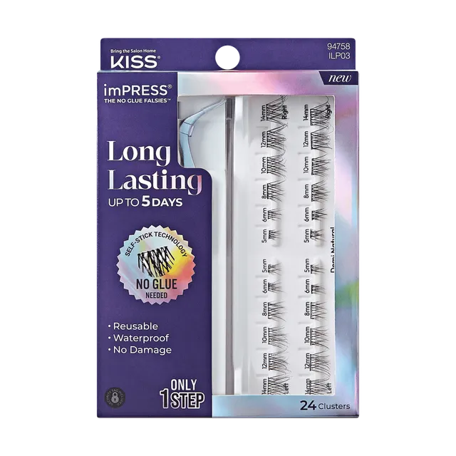 impress-demi-natural-long-lasting-pre-glued-false-eyelashes-starter-kit-24-clust image 1