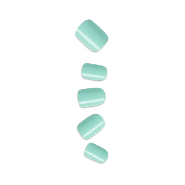 impress-get-closer-no-glue-press-on-nails-solid-green-short-squoval-manicure image 1