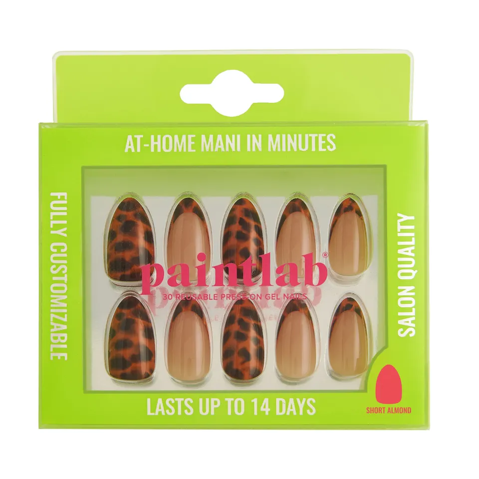 paintlab-tortie-tips-short-almond-press-on-nails image 1