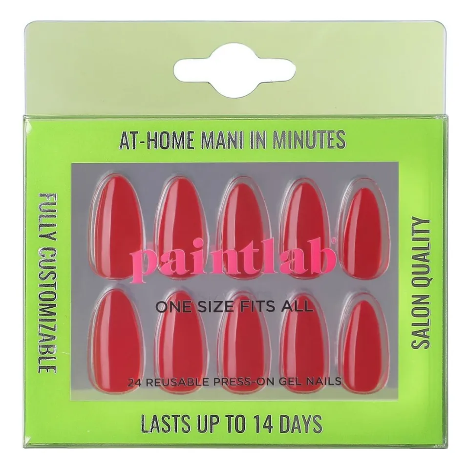 paintlab-red-jelly-almond-press-on-nails image 1