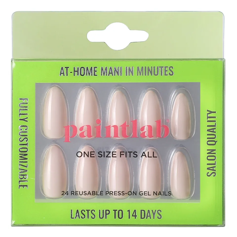paintlab-nude-heels-almond-press-on-nails-perfect-wedding-guest-nude-almond-fals image 1