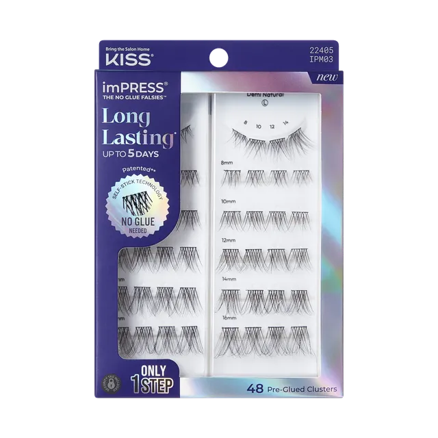 impress-falsies-long-lasting-pre-glued-false-eyelashes-demi-natural-48-lash-clus image 1