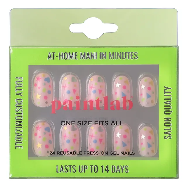 paintlab-funfetti-oval-press-on-nails-party-confetti-design image 1