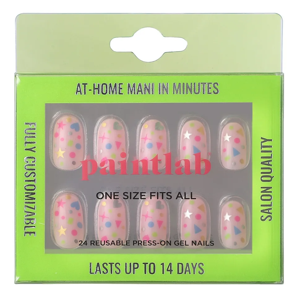 paintlab-funfetti-oval-press-on-nails-party-confetti-design image 1