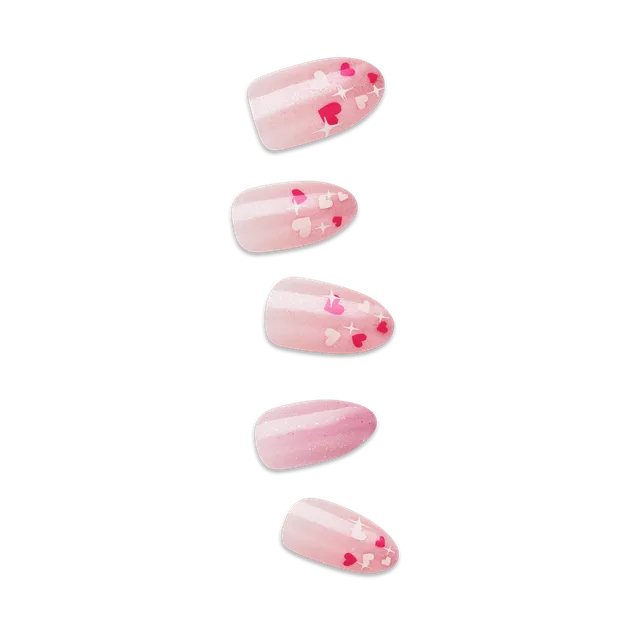 impress-much-love-no-glue-press-on-nails-pink-almond-medium-valentine-s-day-mani image 1