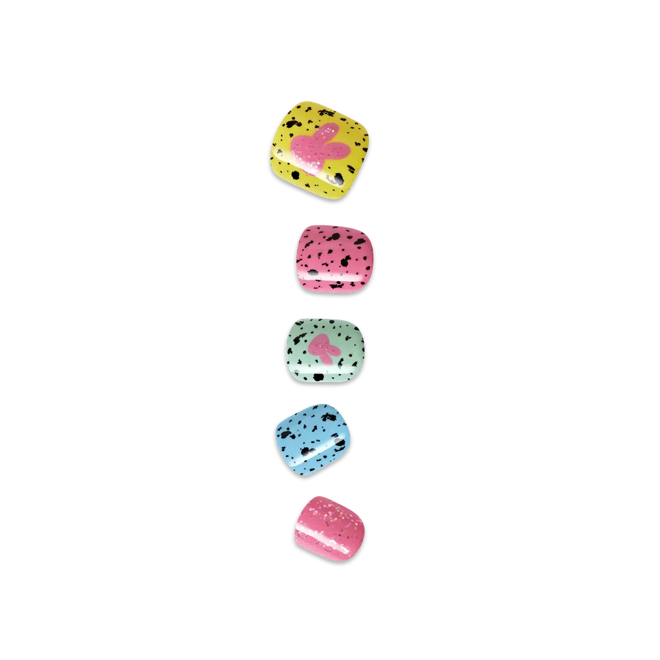 impress-kids-no-glue-fake-press-on-nails-fluffy-tails-design-multicolor-kids-squ image 1