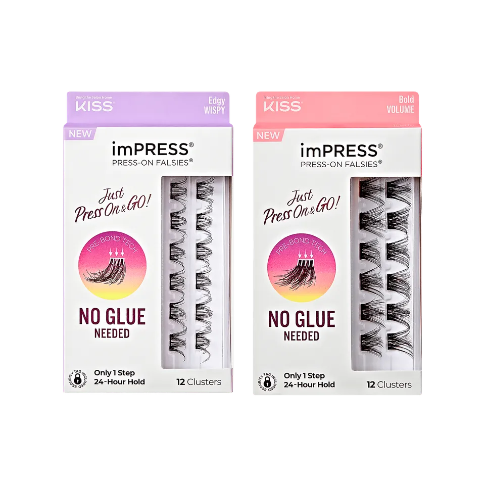impress-press-on-falsies-bundle-wispy-to-wow-lash-duo-24-clusters-no-glue image 1