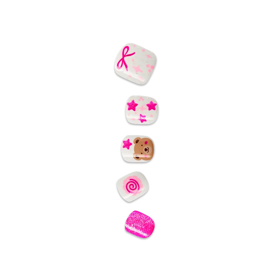 impress-kids-no-glue-fake-press-on-nails-my-girl-pink-squoval-kids-manicure image 1