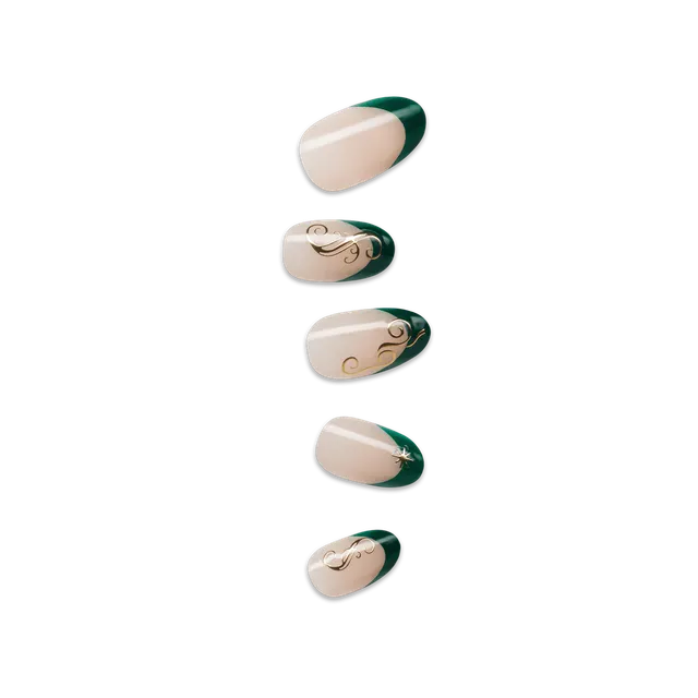 impress-wicked-x-impress-always-been-green-press-on-nails-green-french-tip-mediu image 1
