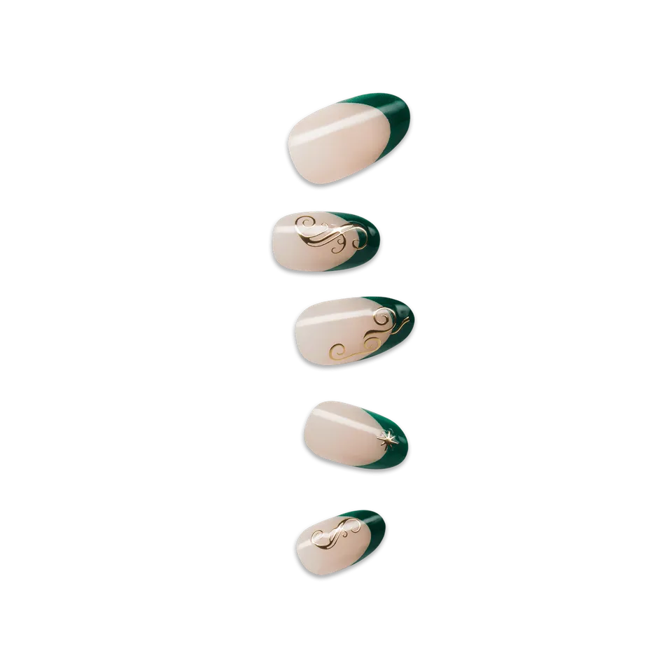 impress-wicked-x-impress-always-been-green-press-on-nails-green-french-tip-mediu image 1