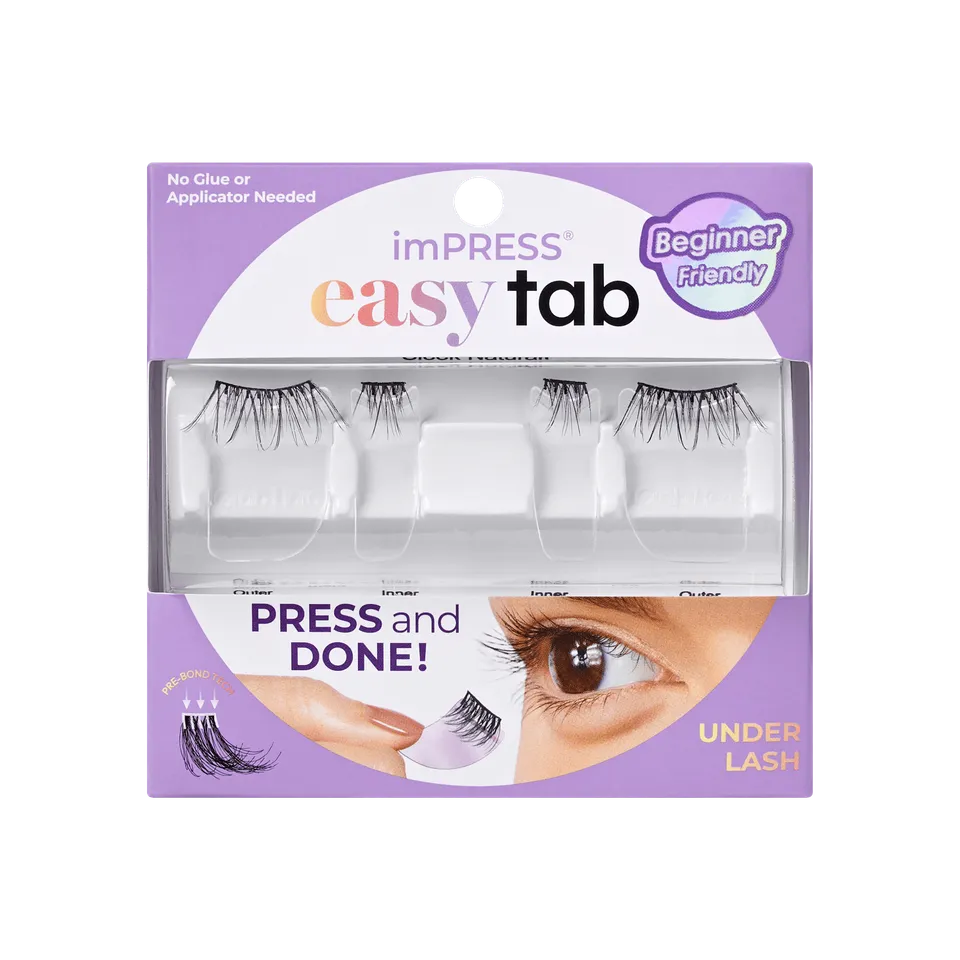 impress-falsies-easy-tab-pre-glued-eyelashes-natural-half-lash-2-clusters-6mm-12 image 1
