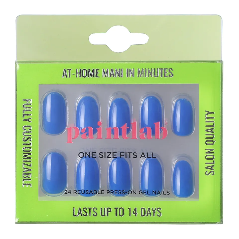 paintlab-blue-boom-oval-press-on-nails-bold-blue-solids image 1