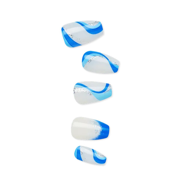 impress-design-no-glue-fake-press-on-nails-mesmerize-blue-french-design-medium-c image 1