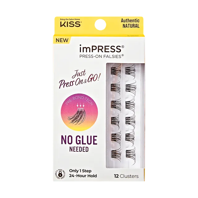 impress-authentic-pre-glued-false-eyelashes-minipack-12-lash-clusters-12mm-14mm image 1