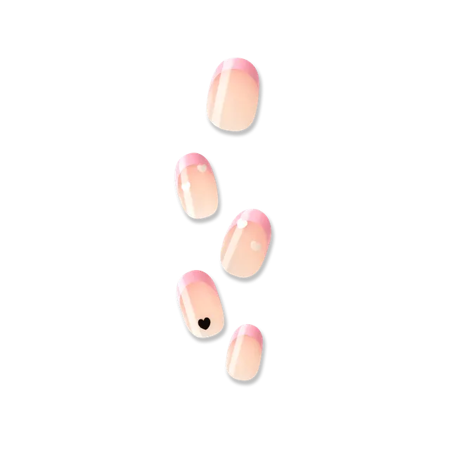 impress-french-no-glue-press-on-nails-ditto-pink-french-tips-short-oval-30-nails image 1
