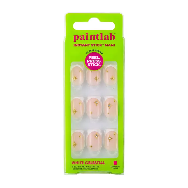 paintlab-white-celestial-instant-stick-mani-press-on-nails image 1