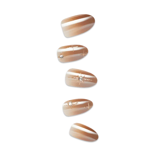 impress-design-no-glue-fake-press-on-nails-crisp-3d-jewel-brown-medium-almond-ma image 1