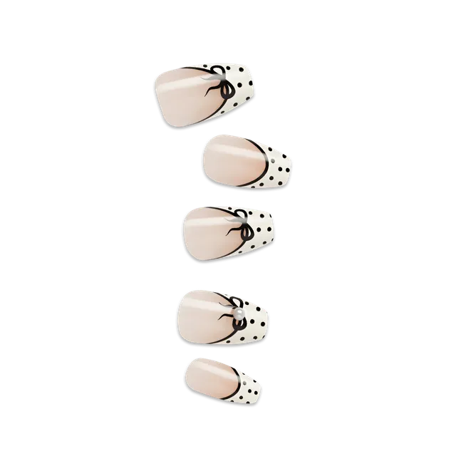 impress-design-no-glue-fake-press-on-nails-leafy-black-white-french-coffin-mediu image 1
