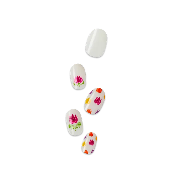 wicked-x-impress-beautifical-press-on-nails-design-white-medium-oval-manicure image 1