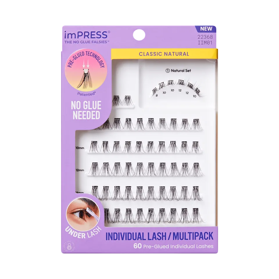 impress-falsies-pre-glued-individual-false-eyelashes-multipack-classic-natural-6 image 1