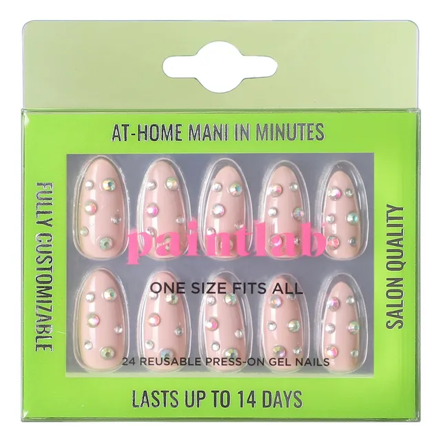 paintlab-nude-glitz-almond-press-on-nails image 1