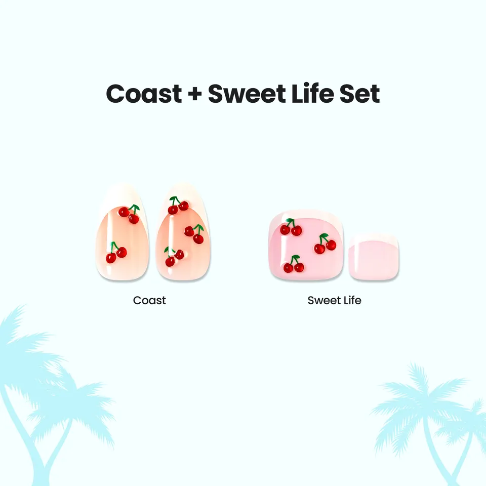 impress-coast-sweet-life-mani-pedi-bundle-press-on-nails-and-toenails-no-glue image 1