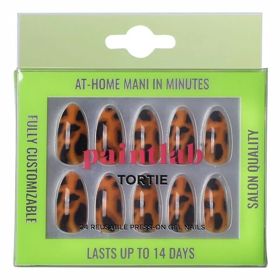 paintlab-tortie-almond-press-on-nails image 1