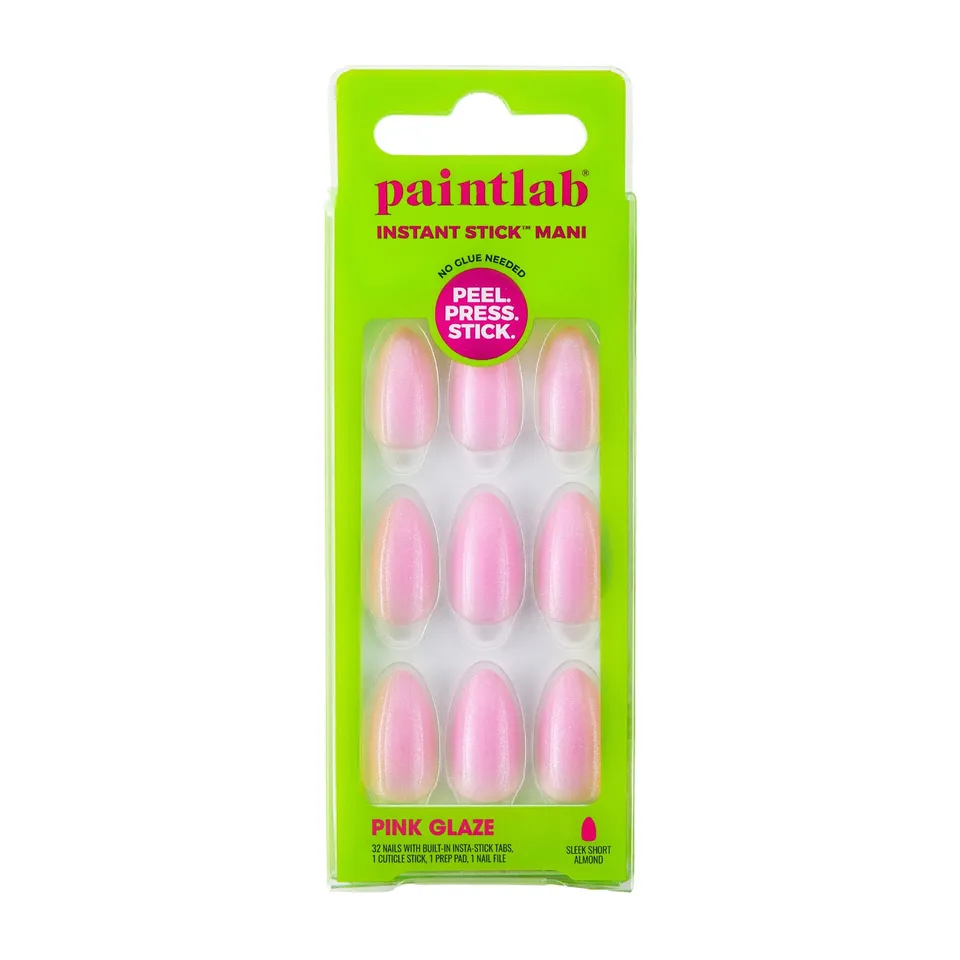 paintlab-pink-glaze-instant-stick-mani-short-almond-glazed-effect image 1