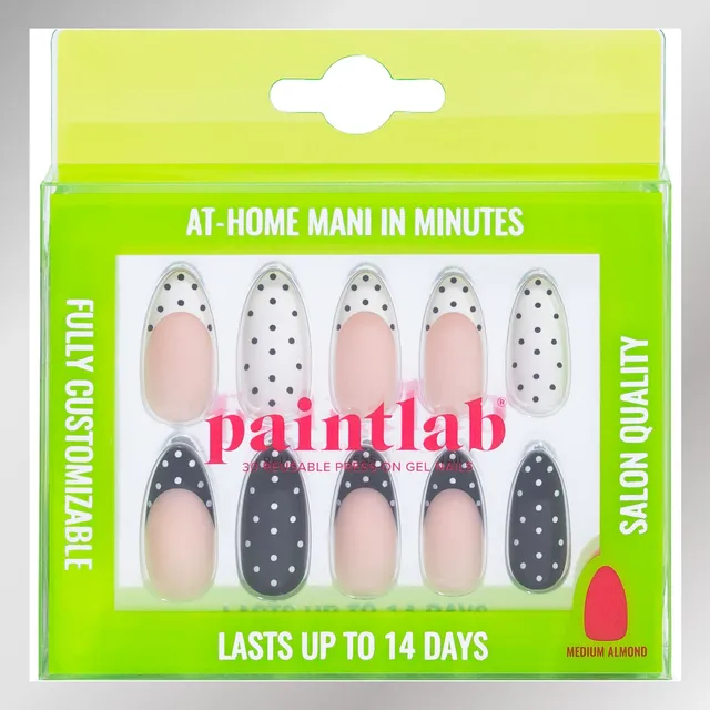 paintlab-polka-dot-couture-almond-press-on-nails-fashion-forward-french-tips image 1