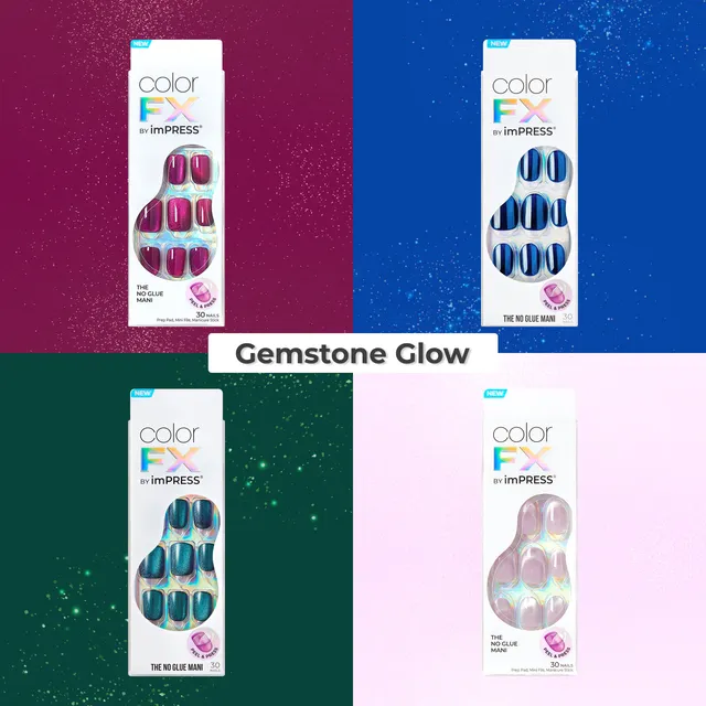 colorfx-by-impress-press-on-nails-bundle-gemstone-glow-4-jewel-toned-manis-no-gl image 1