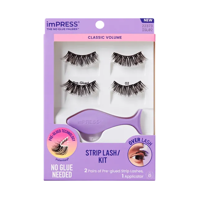 impress-falsies-pre-glued-strip-false-eyelashes-starter-kit-classic-volume-2-pai image 1