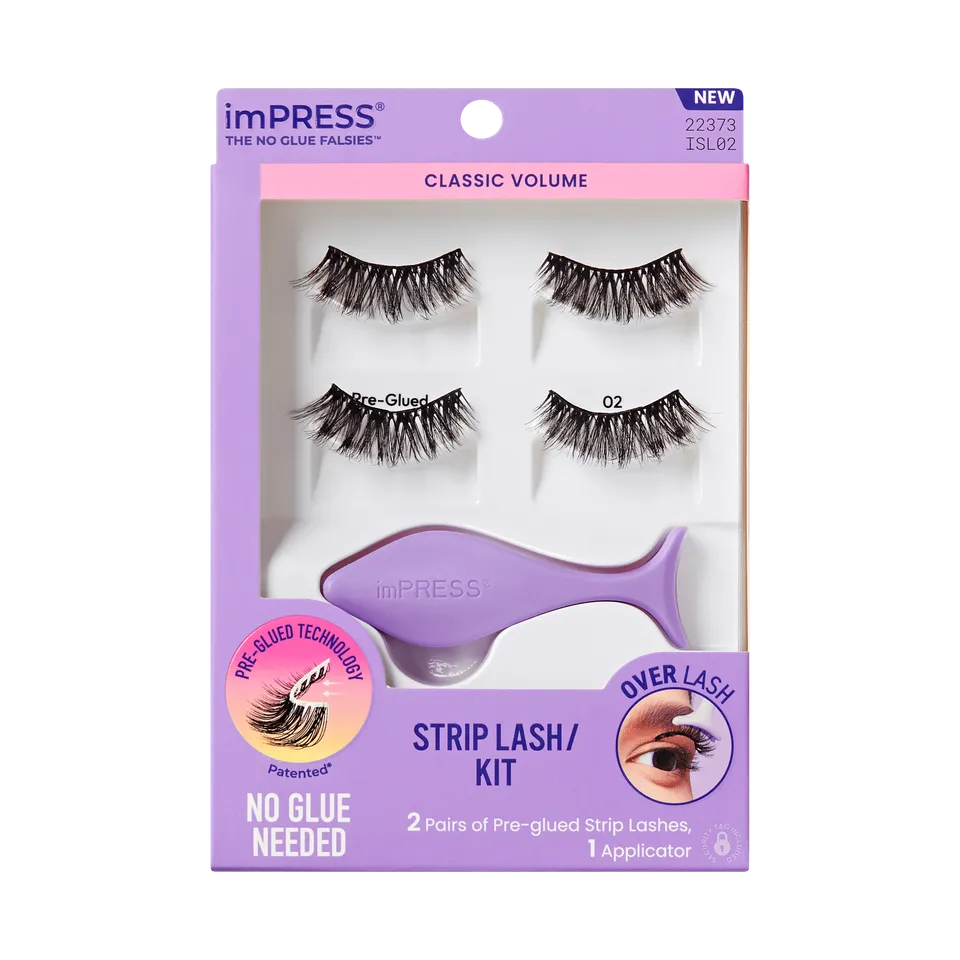 impress-falsies-pre-glued-strip-false-eyelashes-starter-kit-classic-volume-2-pai image 1