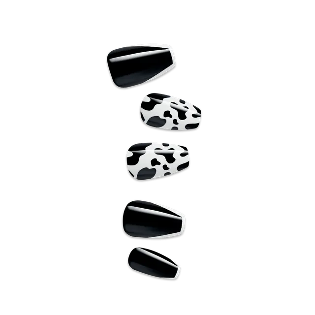 impress-design-no-glue-press-on-nails-like-a-star-black-medium-coffin-30-nails image 1