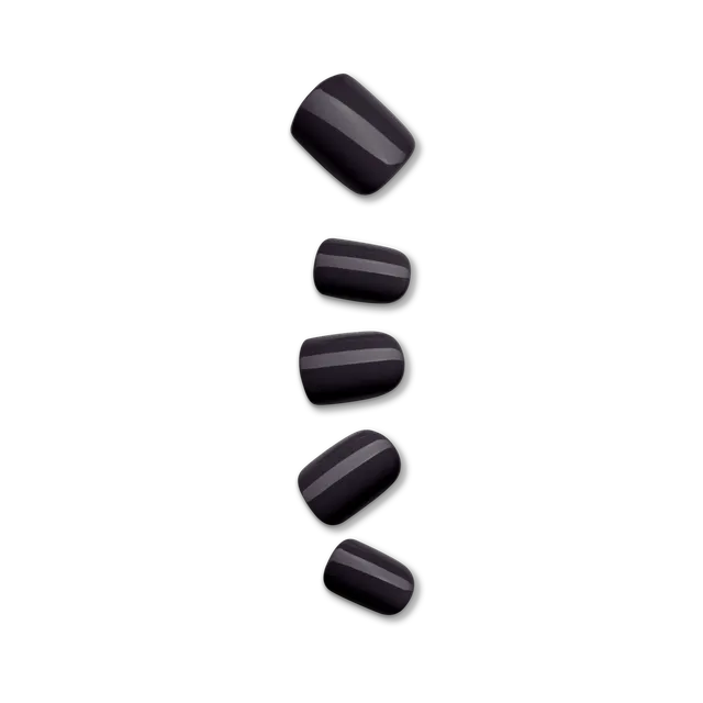 impress-color-no-glue-press-on-nails-all-black-solid-black-short-squoval image 1