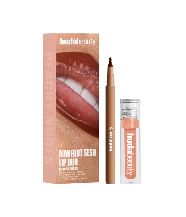 huda-beauty-makeout-sesh-lip-duo-peachy-nudes image 1