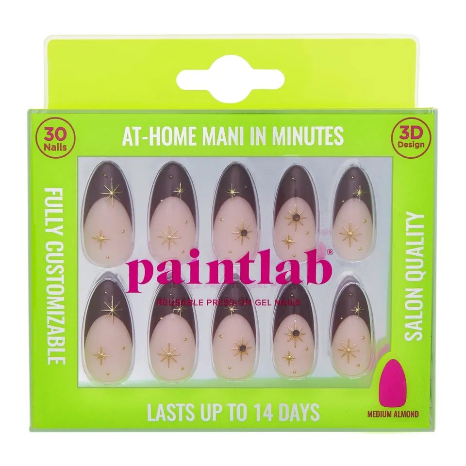 paintlab-midnight-espresso-almond-press-on-nails image 1
