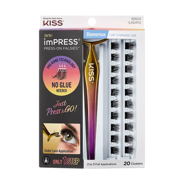impress-falsies-pre-glued-lash-clusters-starter-kit-glamorous-20-clusters-with-a image 1