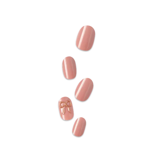 impress-design-no-glue-fake-press-on-nails-close-to-you-3d-solid-pink-short-oval image 1