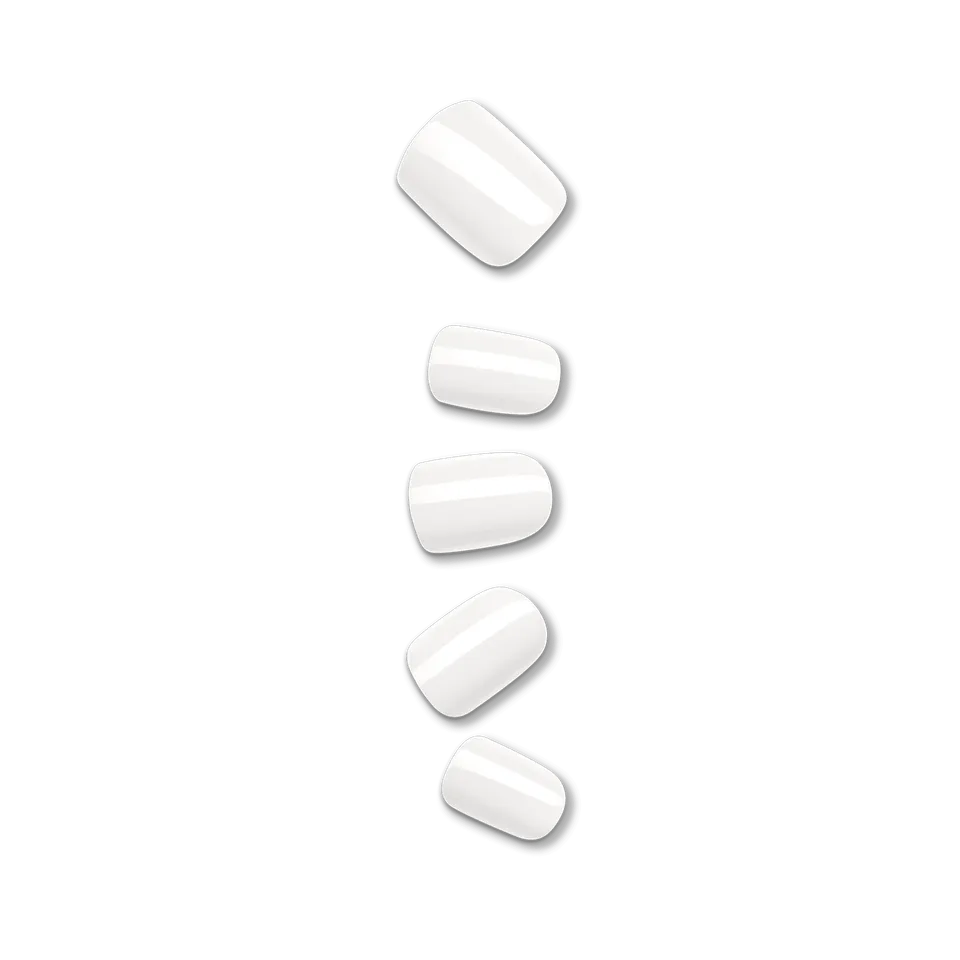 impress-frosting-color-no-glue-press-on-nails-solid-white-short-squoval image 1