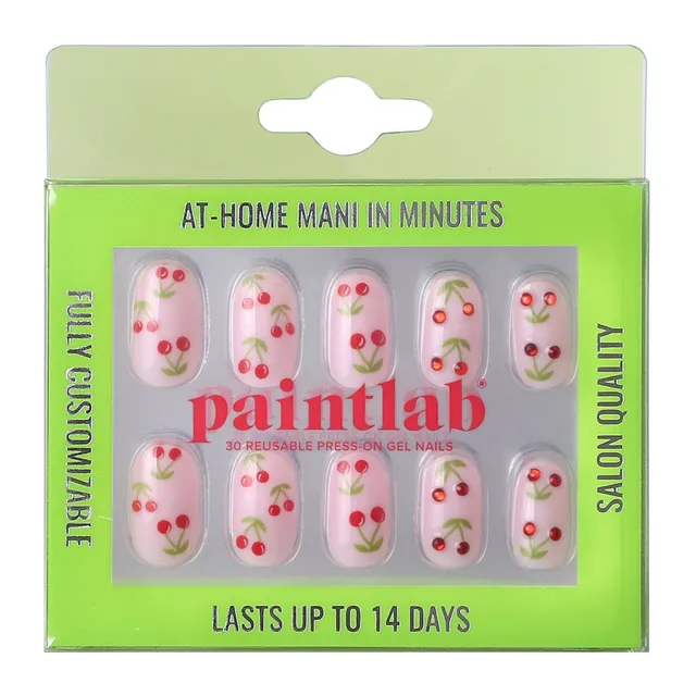 paintlab-cherry-bomb-ii-in-oval-press-on-nails image 1