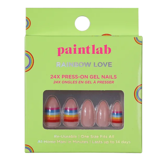 paintlab-rainbow-love-almond-press-on-nails image 1