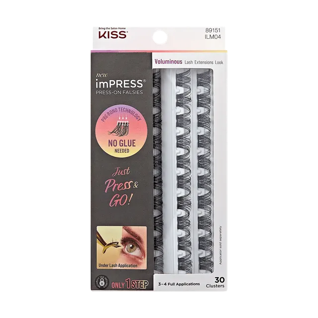 impress-falsies-pre-glued-false-eyelashes-refills-voluminous-30-lash-clusters-10 image 1