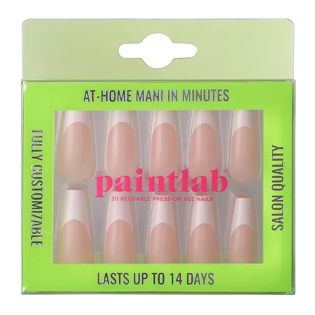 paintlab-classic-french-extra-long-coffin-press-on-nails-dramatic-bridal-ready-t image 1