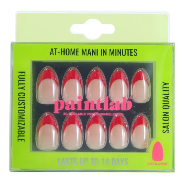 paintlab-red-candy-short-almond-press-on-nails image 1