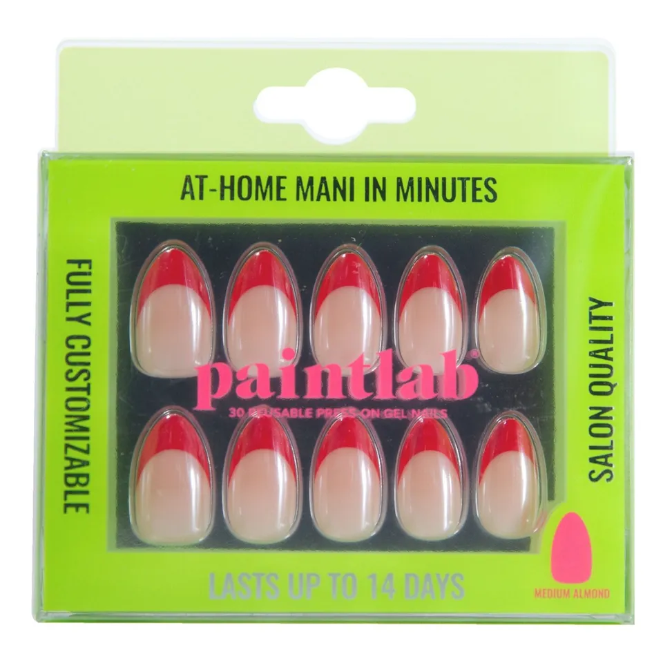 paintlab-red-candy-short-almond-press-on-nails image 1