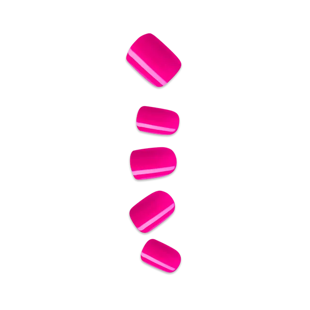 impress-color-no-glue-fake-press-on-nails-smile-solid-pink-short-squoval-manicur image 1