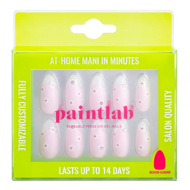 paintlab-dainty-daisy-almond-press-on-nails image 1